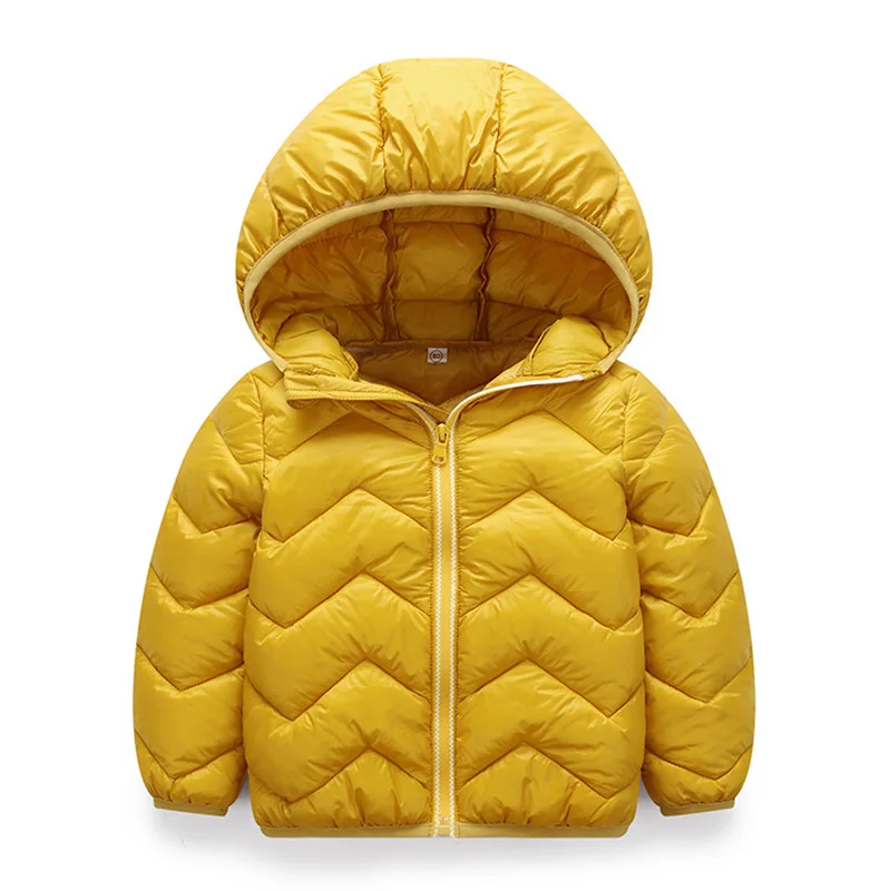 Yellow Куртка для маленьких девочек коллекция года, осенне-зимняя куртка для девочек, пальто детская теплая верхняя одежда с капюшоном, пальто для мальчиков, куртка, пальто детская одежда - Цвет: Yellow