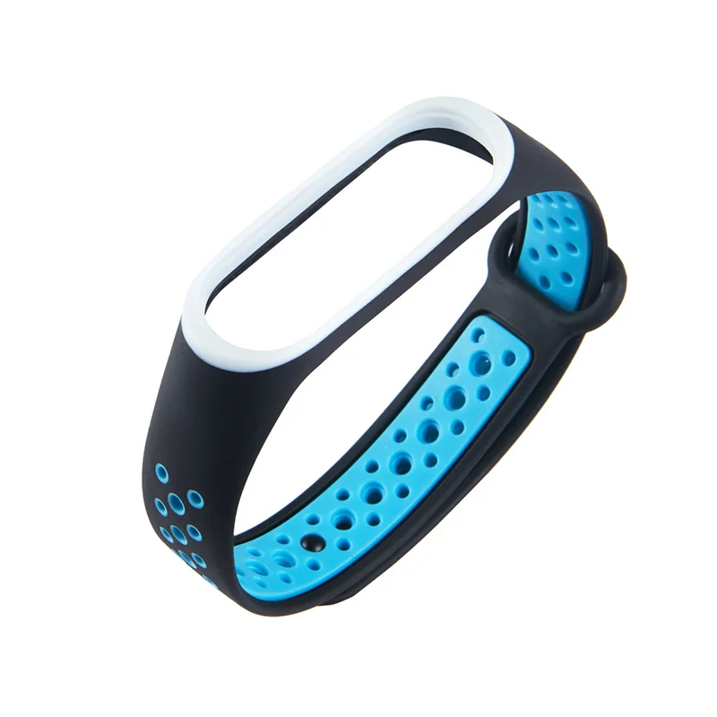 Black blue M3/4 1 шт. Сменные Ремешки для наручных часов для Xiaomi 3/4 двойной цвет популярный высококачественный браслет силиконовый ремешок - Цвет ремешка: Black blue
