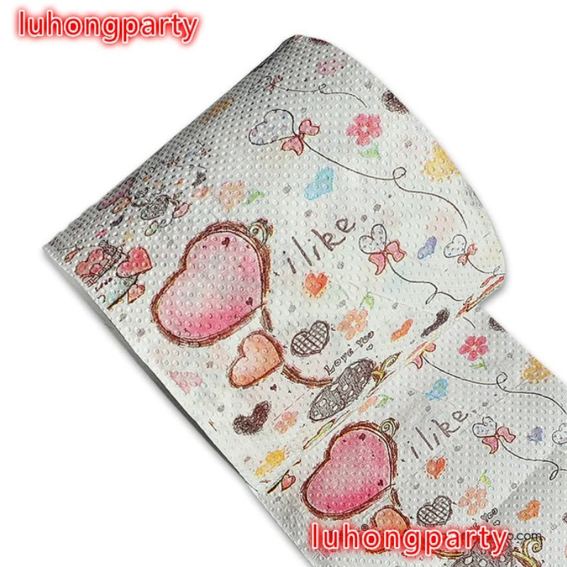 

60m 2rolls Cute Love Heart Design Printed Paper Toilet Tissues Roll Wedding Wholesale