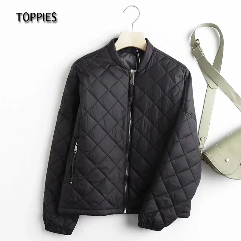 

Зимняя женская черная куртка-пилот Toppies, Высококачественная стеганая куртка, женское тонкое пальто на молнии, уличная одежда