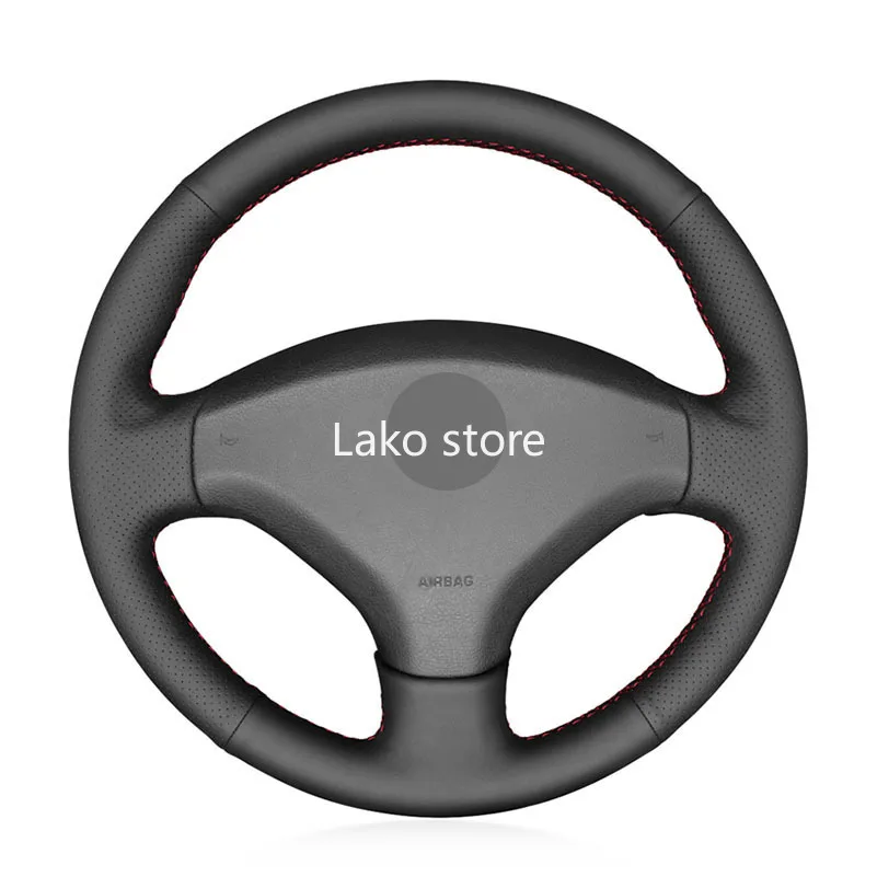 

Hand stitch Original Faux Leather Car Steering Wheel Cover For Peugeot 408 2012-2014 308 2007-2013 BLACK 15inch 38cm