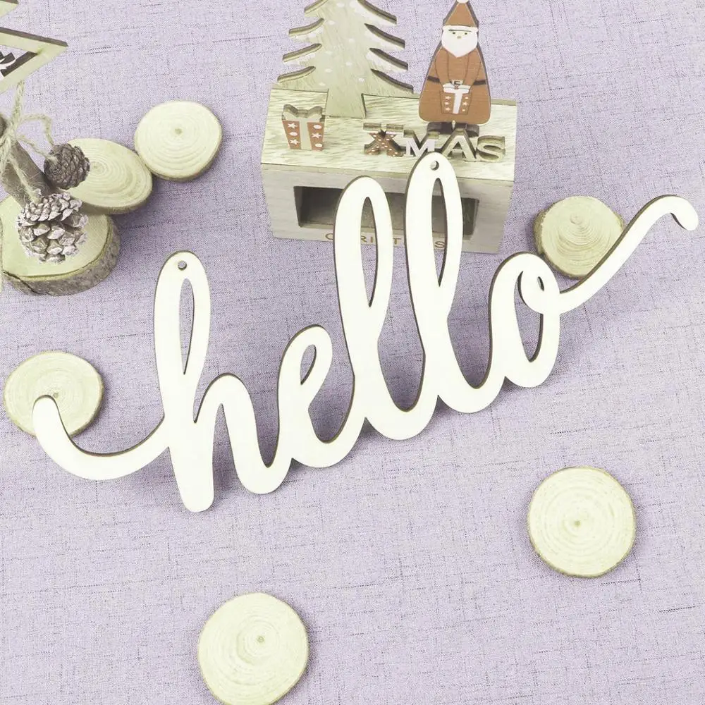 Индивидуальный большой знак Hello Wood Настенный декор деревянные буквы сделай сам