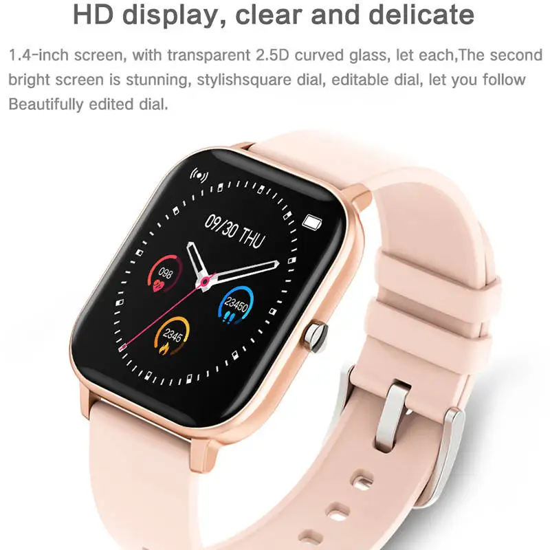 

Couple Smartwatch P8 Full Touch Smart Watch Casual Wristwatch Passometer Square Screen Iwatch for IOS Android