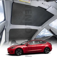 car roof sunshade auto foldable window mesh cover protection for tesla model 3 2021 truck reflective sun visor curtain net