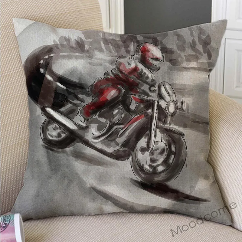 Акварельные чернила брызги искусство мотоцикл гоночная сцена домашняя