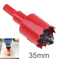 35mm m42 bi metal hole saw drilling hole cut tool with sawtooth and spring wood drilling for pvc plate woodworking