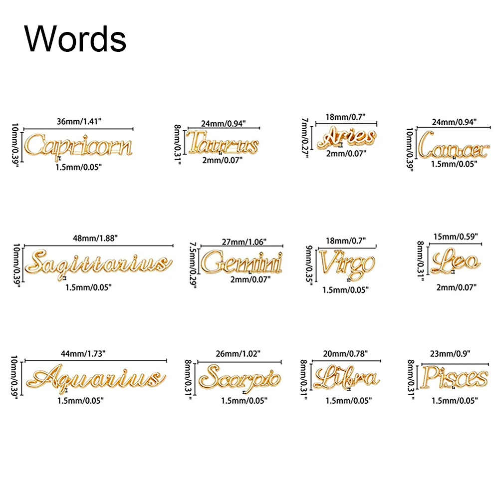 12 шт./компл. созвездий сплав ободок заполнения двенадцать браслет со знаком