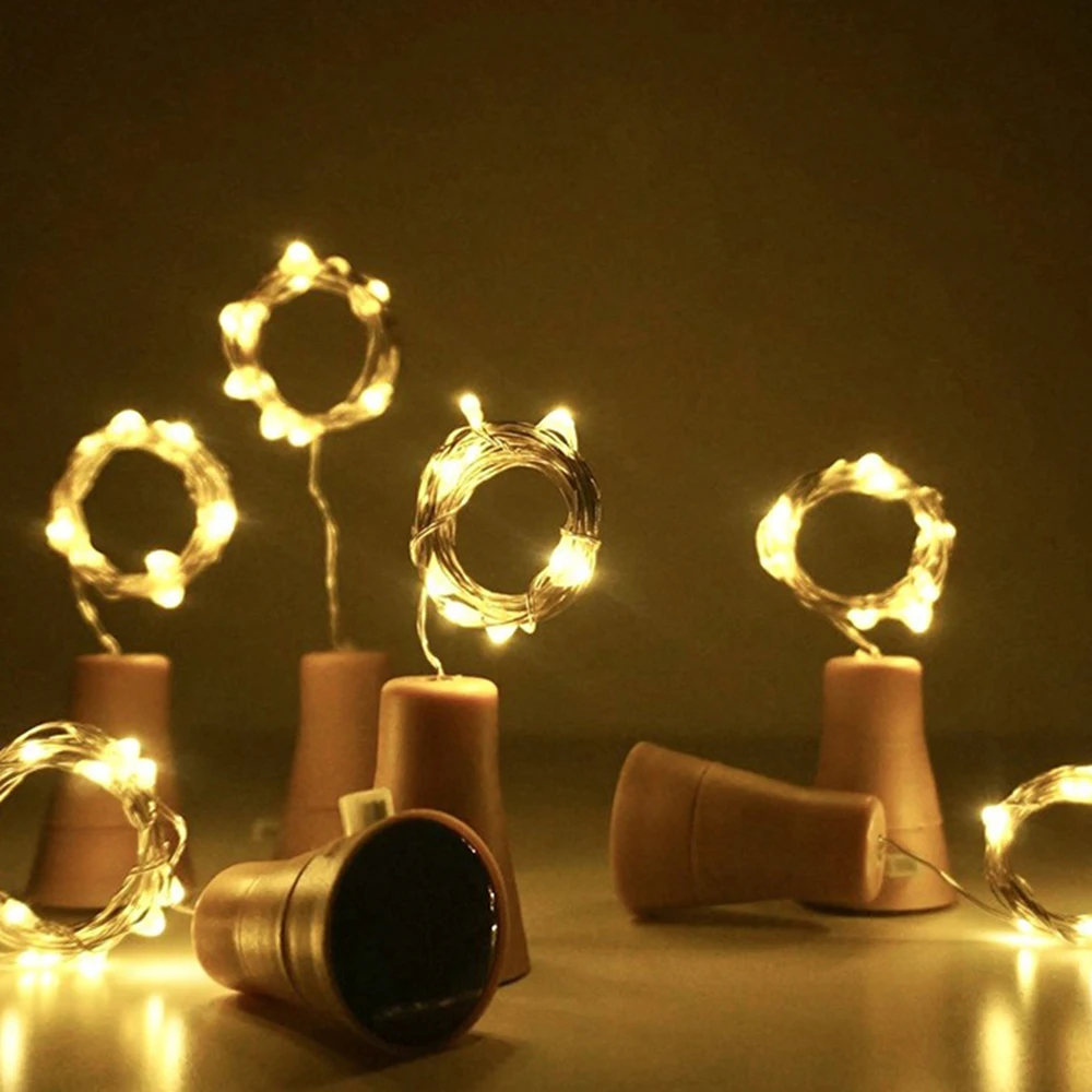 1 м/2 м Солнечная энергия светодиодный гирлянда DIY Сказочный инструмент для установки пробок в бутылки свет 10/20 светодиодный s гирлянда подвесные светильники для рождества Хэллоуин