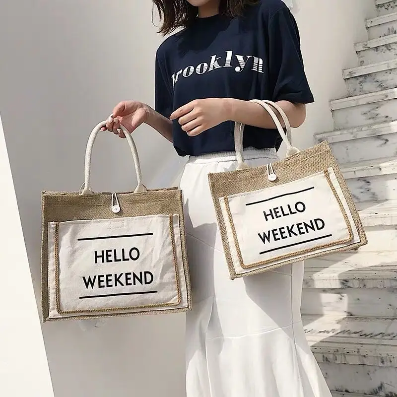 Оптовая продажа 500 шт./лот Custom Boutique джутовые сумки для покупок Hessian многоразовые