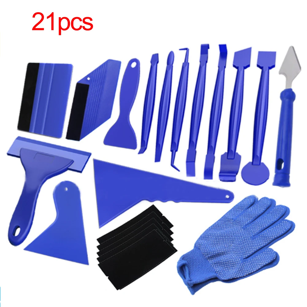 

21PCS Car Wrapping Tint Application Tools Car Foil Set Kit CSV Car Sticker Film Scraper Kit Felt Squeegee Scraper Set