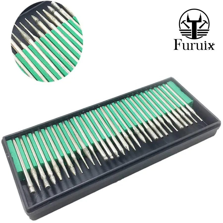 Набор сверл набор 30 шт. алмазных роторных шлифовальных головок для Dremel