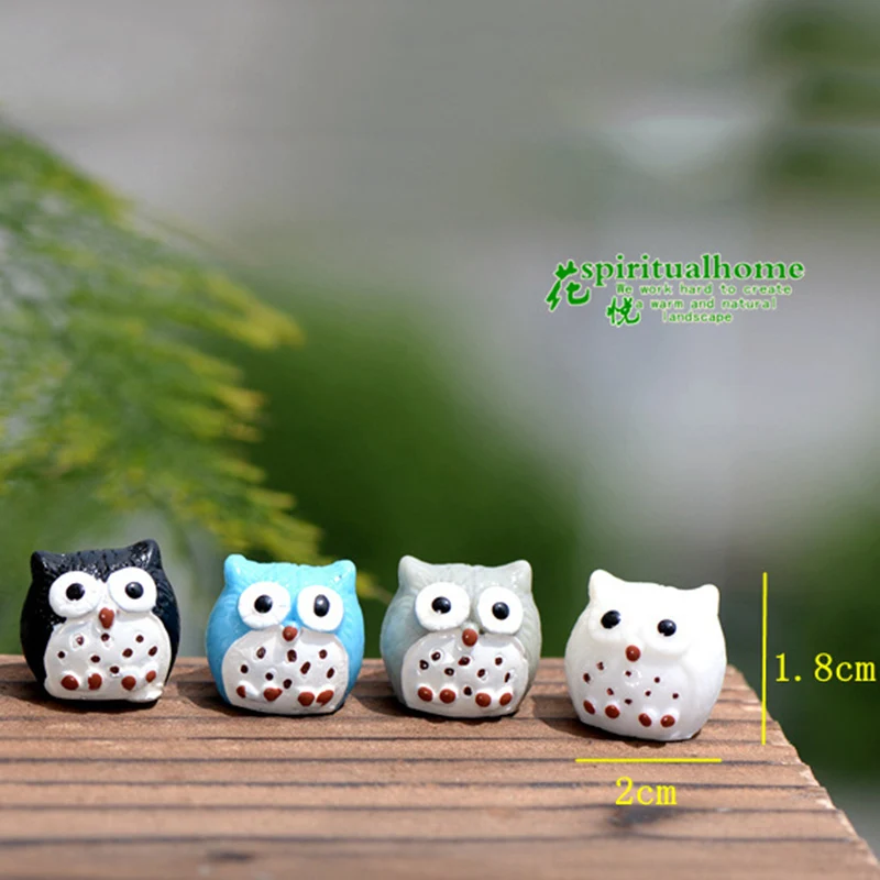 Мини красочная Ночная Сова маленькое полимерное украшение маленькая статуя
