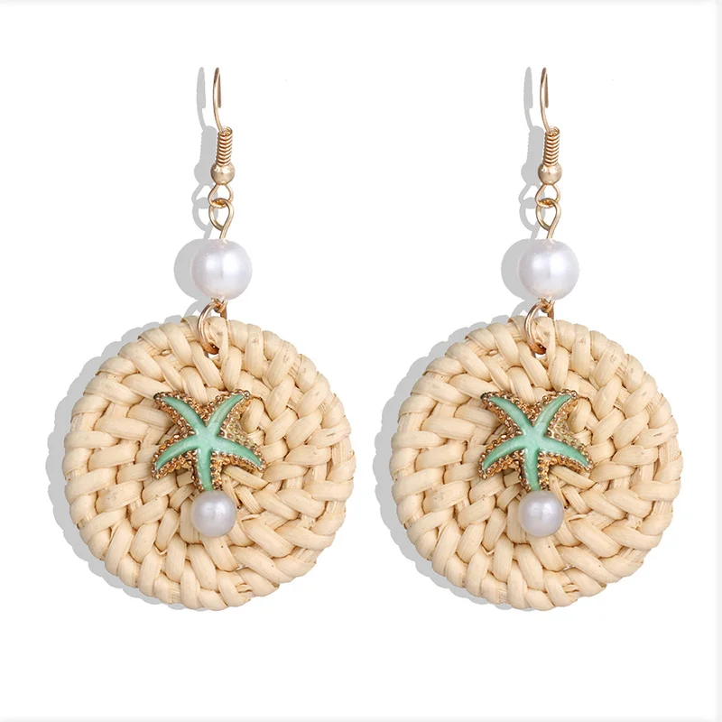 VKME fashion shell earrings set ladies bohemian flowers long tassel earrings 6 pairs / set ladies Brincos Beach Jewelry - Окраска металла: ZL0000627-2