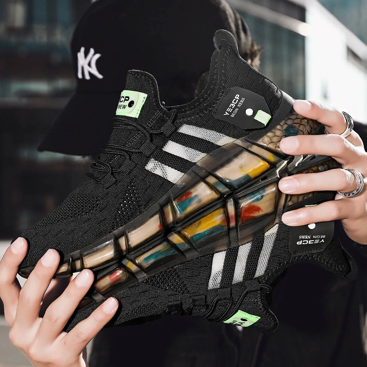 

2021 New Knit Casual Men Shoes Soft Breathable Running Shoes Men Sneakers Fashion Mens Trainers Big Size 39-45 Zapatillas Hombre