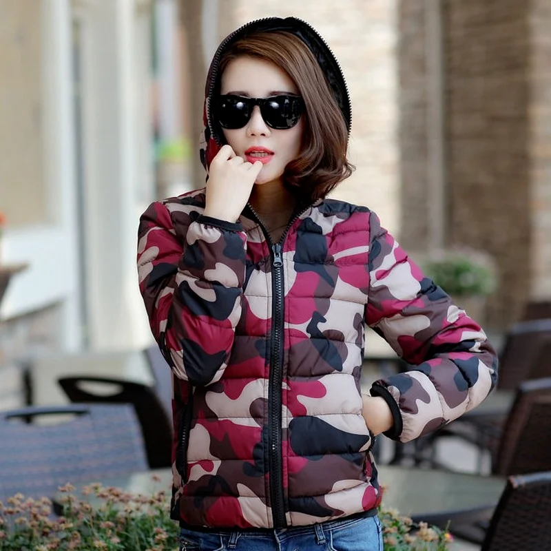 Coat Women Winter Camouflage Cotton Jacket Hooded Padded Women's Jacket Winter Clothes
