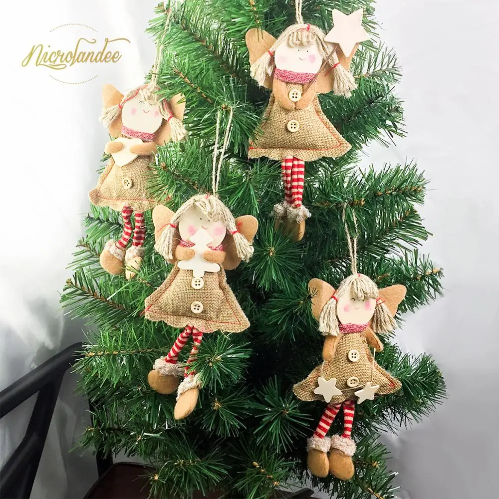 NICROLANDEE Рождественское украшение улыбающееся ангел дерево украшения милое сделай