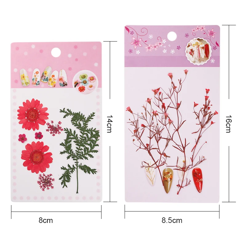 Сушеные цветы украшения для ногтей натуральные цветочные 3D сухие гортензии