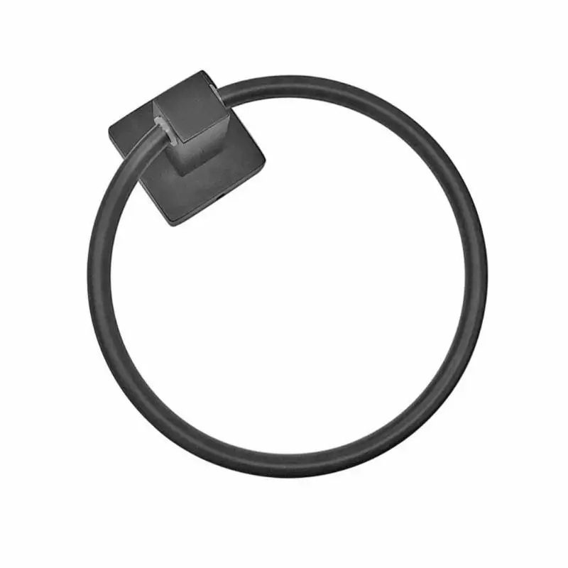 Простая настенная круглая вешалка для полотенец матовая черная одежды из