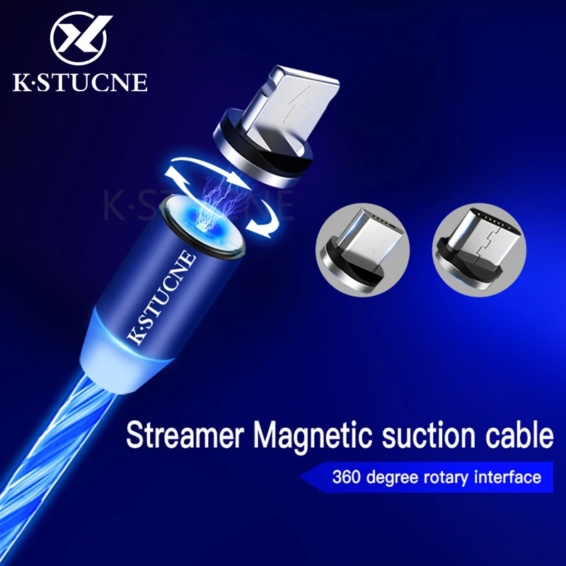 Магнитный светодиодный светящийся зарядный кабель USB type C/Micro USB/8 контактный кабель для зарядки для iPhone X XS для samsung S9 S8 зарядный кабель