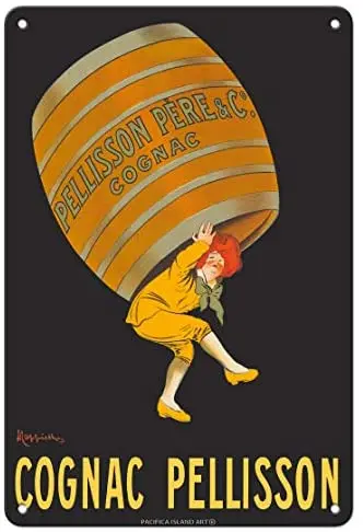 

Cognac Pellisson - Pellisson Cognac Père et Fils Co. - Advertising Poster by Leonetto Cappiello c.1920s - Metal Sign