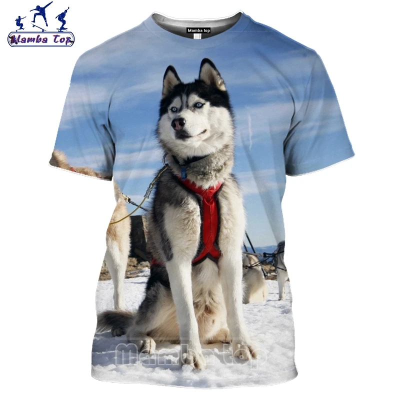 Футболка Mamba Top с Сибирским Хаски для мужчин и женщин популярная 3D-печать забавная