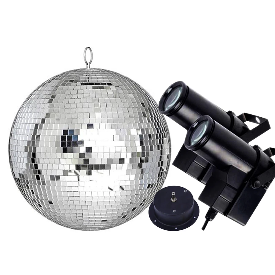 

Thrisdar Disco Mirror Ball Complete Party Kit Reflective Glass Disco Ball With 10W LED Pinspot Lamp Professional Stage Light