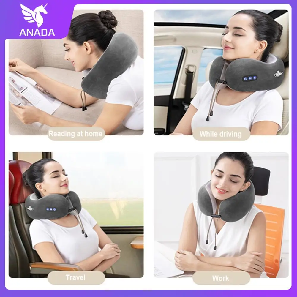 6D Массажная подушка для шеи u образный вибратор шиацу многофункциональная Шейная