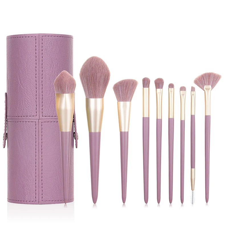 

2021 New 9 Pcs Purple Sweet Potato Makeup Brush Set Loose Powder Brush Foundation Brush Eye Shadow Brush Makeup Tool