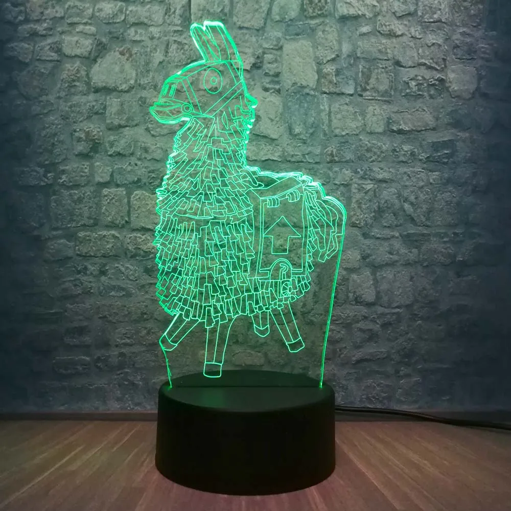 Новинка, креативный Деревянный конь, 3D светодиодный светильник, RGB реветь, 7 цветов, для украшения детской комнаты, настольный ночник, светильник, рождественские подарки