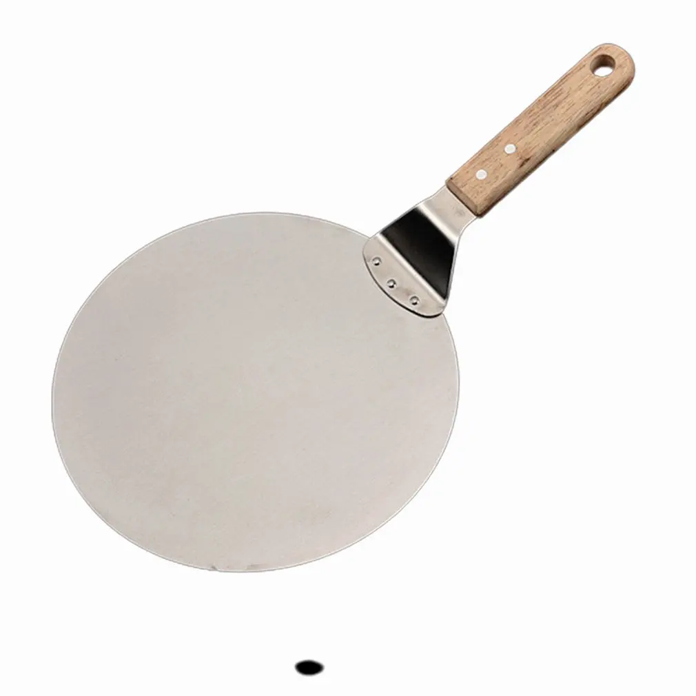 

Stainless Steel Pizza Shovel With Wooden Handle Comfortable Non-Slip Handle Close Connection Kitchen Pizza Tools