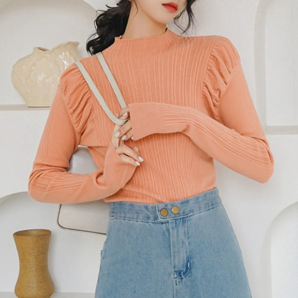 Свитер женский осенне-зимний облегающий свитер с высоким воротником Женская