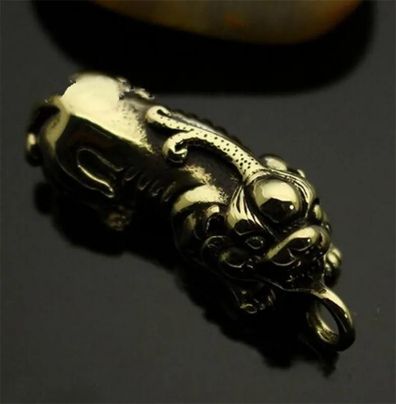 Медная статуя китайский латунный счастливый зверь Pixiu отвага богатство подвеска