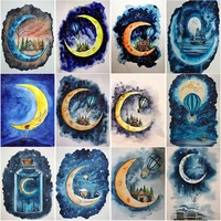new 5d diy diamond painting the moon diamond embroidery scenery cross stitch full square round drill home decor manual art gift