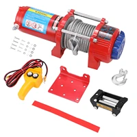 car recovery electric atv trailer truck winch with 4500lb rated line pull 10m galvanized steel cable electric recovery winch