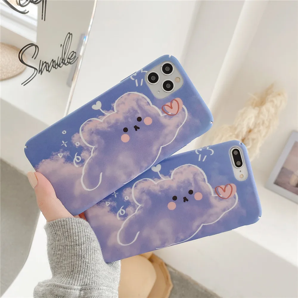 

Phone Cases on sFor Coque iPhone X XR XS Max 11 Pro Max 7 8 Plus Case Cute flower animal Hard PC Shockproof Cover Capa Fundas