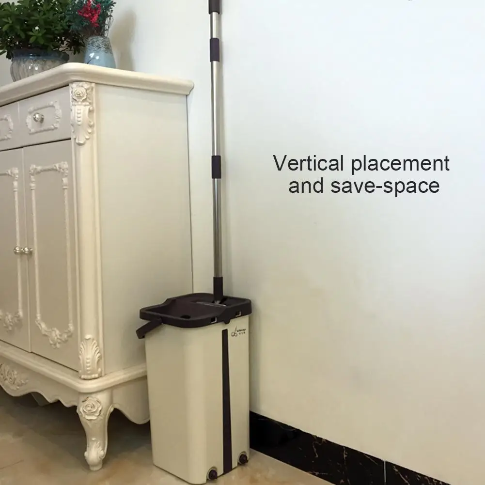 Удобная не моющаяся Выдвижная плоская швабра тряпка для швабры и ведро уборки