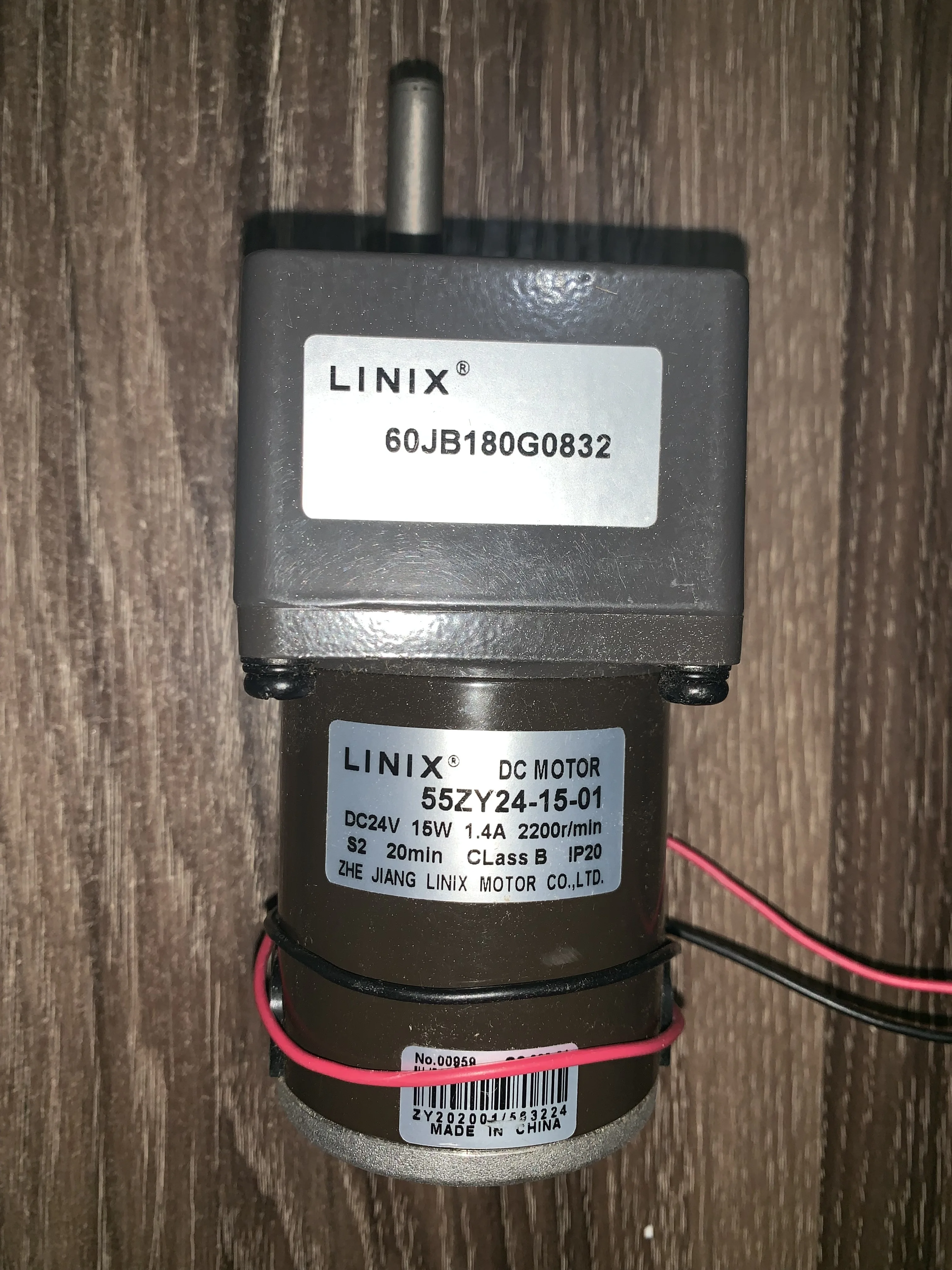 Мотор-редуктор постоянного тока LINIX 55ZY24-15-01/60JB180G0832, новый, оригинальный, двигатель замедления постоянного тока