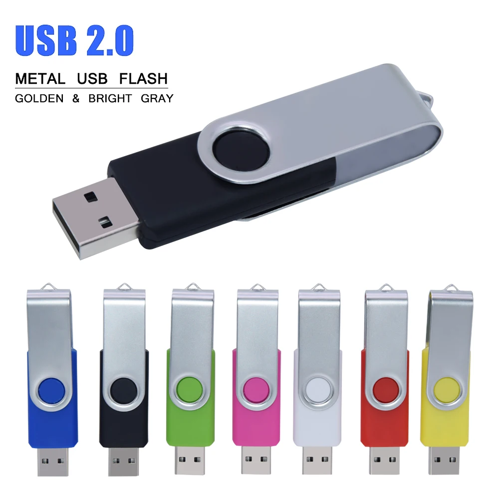 

Металлический USB флеш-накопитель объемом 4 ГБ, 64 ГБ, 16 ГБ, 32 ГБ, USB 2,0 U-диск, USB-накопитель, флешка, поворотный накопитель, индивидуальный логотип...