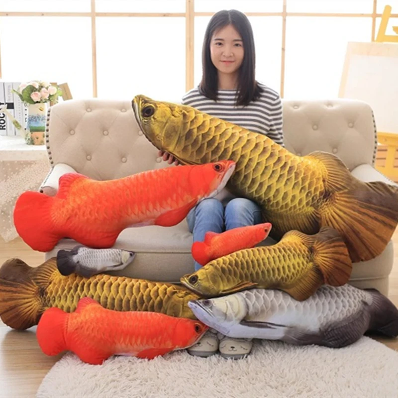 3D имитация золота Arowana игрушка Kelisa желтый Крокер Реалистичная рыба плюшевое