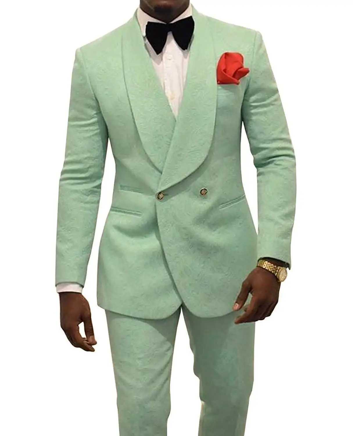 

Handsome Groomsmen Shawl Lapel Groom Tuxedos Mens Wedding Dress Man Jacket Blazer Prom Dinner (Jacket+Pants+Tie)
