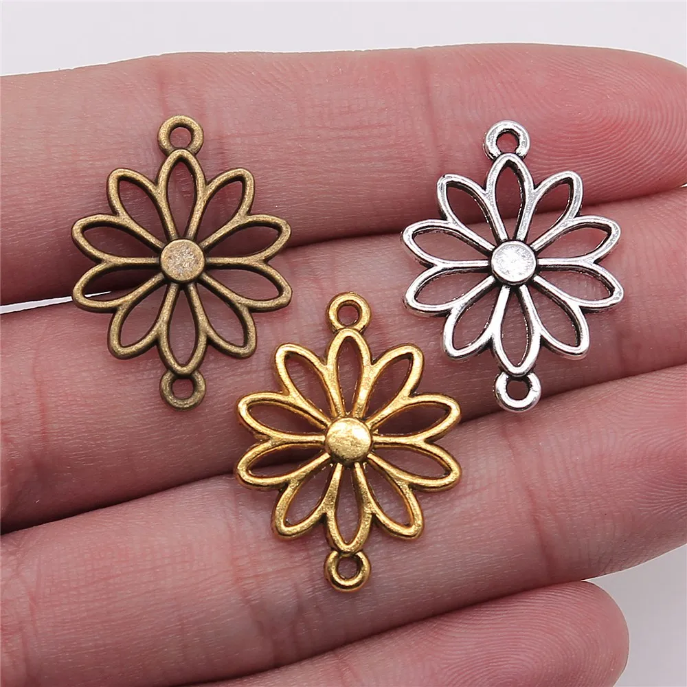 

Sejuani PENDANT JEWELRI 20pcs 25x19mm Flower Connector Charms