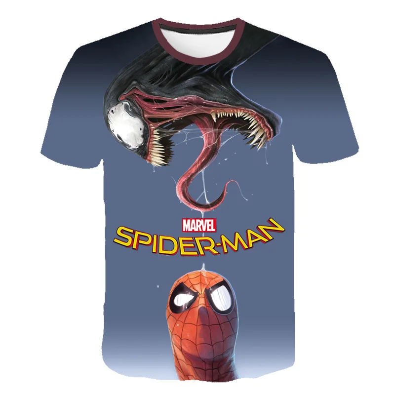 Детская крутая футболка с короткими рукавами 3D-принтом Человек-паук для