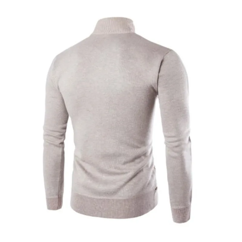 

High quality men's cardigan warm sweater, fashion print zipper youth slim long-sleeved sweater coat