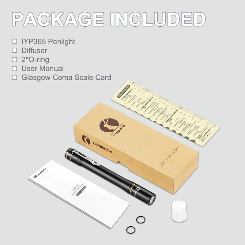 

LUMINTOP IYP365 LED Flashlight Cree XP-G2 (R5) 200 Lumens Waterproof 3 Modes Penlight by 2AAA Battery for Medical Pen Lamp