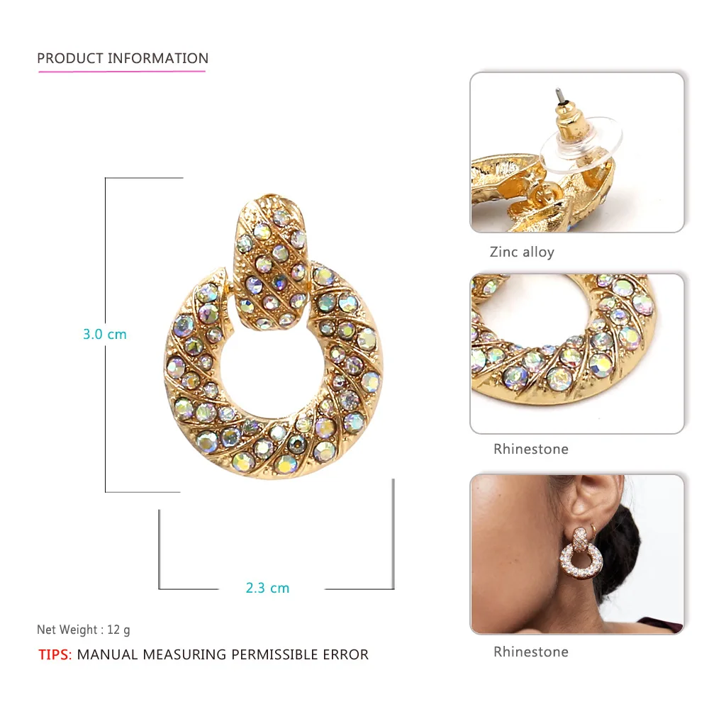 Новые серьги инкрустированные сплавом Европа и США Официальный сайт с цветными