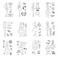 fashion sweet slim clothes girl clear silicone stamps for diy scrapbooking craft stencils making cards embossing paper stamp new