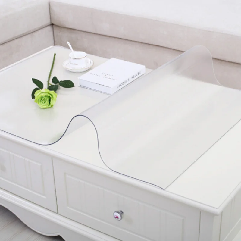 Прозрачная скатерть из ПВХ 1 5 мм водонепроницаемая прямоугольная маслостойкая