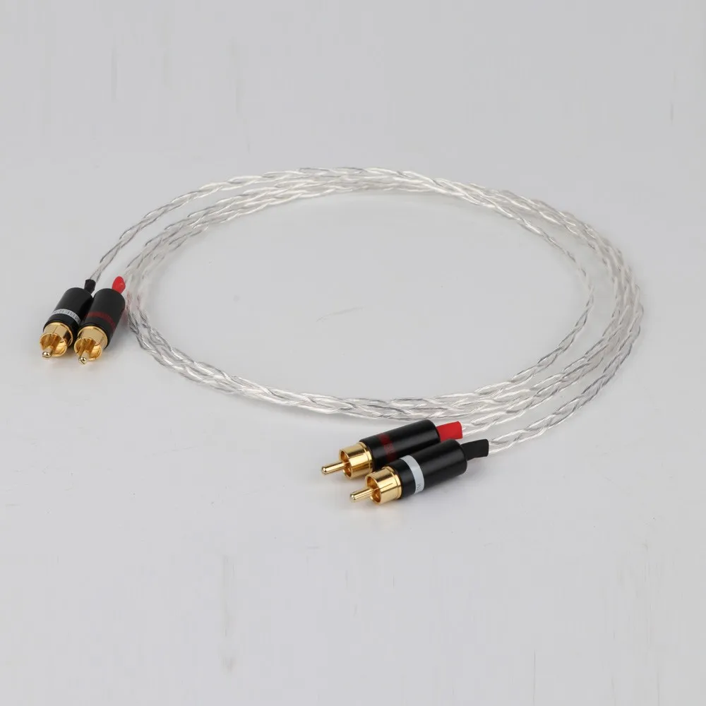 

Preffair 3AG Twist Silver Plated OCC RCA Cable Hifi Interconnect Cable PEFT Insulation with 24k Gold Plated RCA Connector