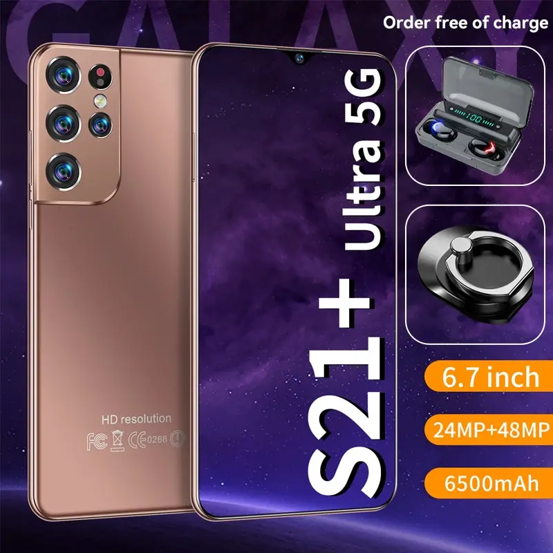 

S21 + Ultra смартфон с 6,7-дюймовым дисплеем, ОЗУ 16 ГБ, ПЗУ 512 ГБ, 6500 мАч, 24 Мп + 48 МП