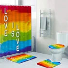Радуга, фестиваль Прайд флаг ЛГБТ, душевая занавеска, коврик для ванной комнаты, коврик для туалета, напольный коврик для гей-прайда и лесбиянок, мир, ЛГБТ, домашний декор